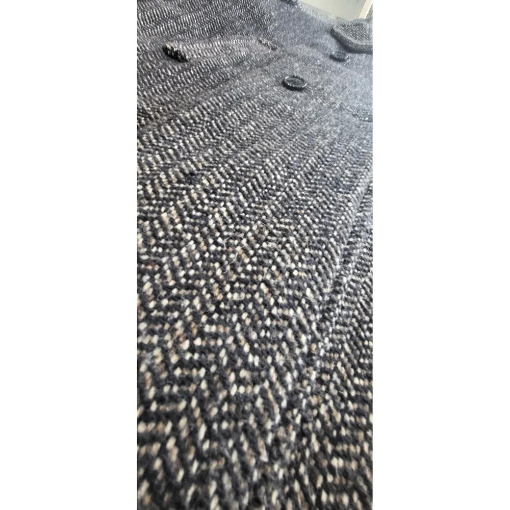 Vintage‎ Tweed Double Breasted Overcoat Top Coat Trench Jaguar USA made Size 16